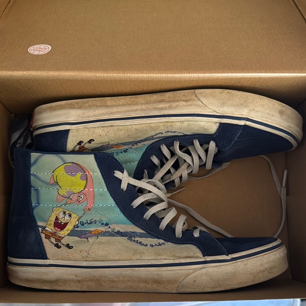 Vans Blue SpongeBob High-Top Sneakers